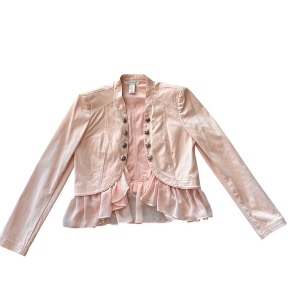 WHBM Feminine Ruffle Pink Jacket with frills 00 xxs - Picture 2 of 9